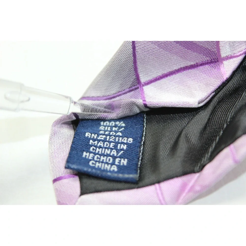 Stafford Performance Mens Silk Tie Purple Violet Geometric Diamond Grid NEW